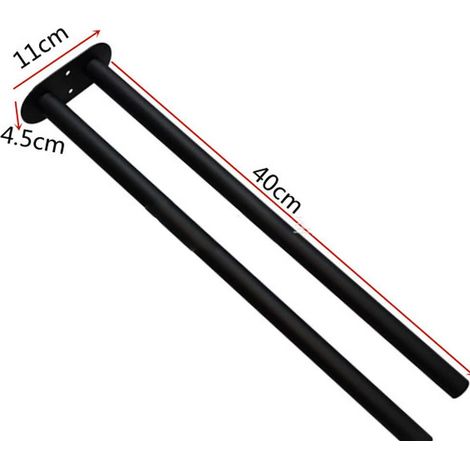 Porte-serviettes mural acier inoxydable noir pour salle de bain (1/5)