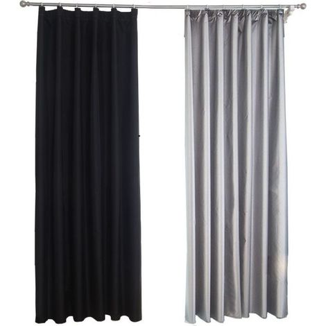 1 Panneau rideau occultant œillets 52x85 po noir fenêtre porte isolation (1/5)