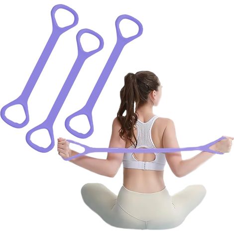 Poignées, bandes élastiques de résistance, cordes élastiques pour l'entraînement des bras, du dos et des épaules, équipement de fitness pour le yoga, le pilates, les étirements de physiothérapie, etc. (1/5)