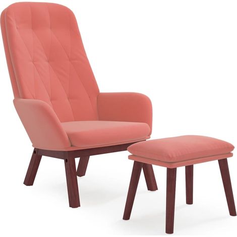 Maison Exclusive - Poltrona Relax con Poggiapiedi Rosa in Velluto (1/5)