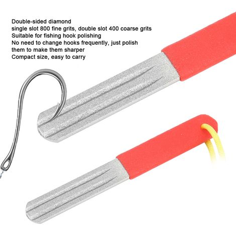 Pierre à aiguiser pour hameçons, lime diamantée double face grain 400/800 (1/5)