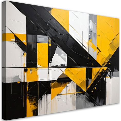 Quadro su tela, Forme geometriche astratte giallo, 30x20 (1/5)