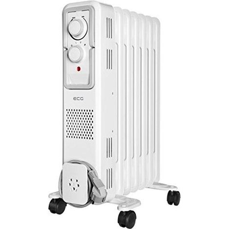 Elektrischer Heizkörper ecg OR 1570 weiß 1500 Watt Stahl (1/3)