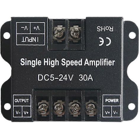 30A DC5V-24V LED-Streifenverstärker, Einzelner Hochgeschwindigkeitsverstärker für einfarbige LED-Streifen, Leistungsverstärker-Controller (1/5)