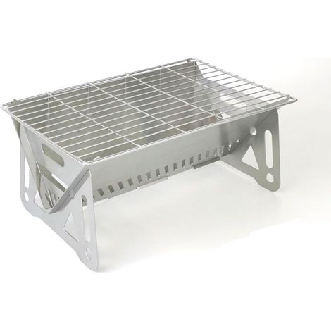 Barbecue portable pliable de petite taille, barbecue de camping amovible - Convient pour l'extérieur, le jardin, les fêtes - (28 x 18 x 13) (1/5)