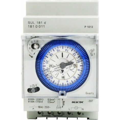 Minuterie analogique avec moteur synchrone et programme journalier, minuterie, 12VAC/DC (1/4)