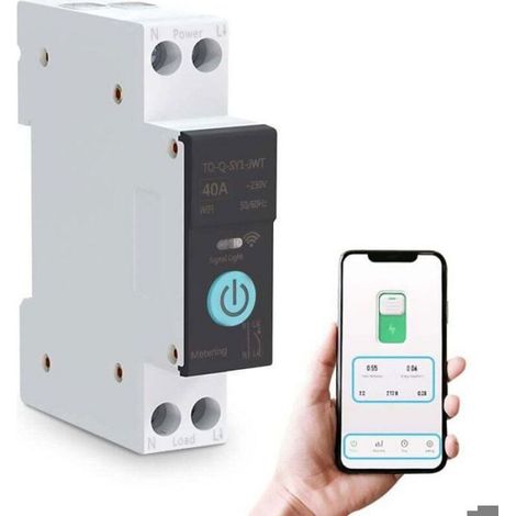Eosnow Disjoncteur sur rail DIN,commutateur WIFI intelligent,télécommande pour téléphone portable,3 modes de synchronisation,pour (1/5)