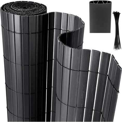 Brise-vue en PVC avec serre-câbles - Résistant aux intempéries - Pour jardin, balcon et terrasse - Renfort en 4 poids - Clôture brise-vue - Résistant aux UV et imperméable - 0,9 x 4 m (1/5)