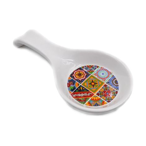 Poggiamestolo Poggia Cucchiaio da Cucina in Ceramica Decoro Sicily (1/2)