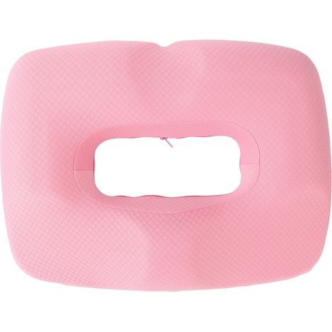 Coussin de siège confortable en mousse à mémoire de forme, respirant, polyvalent, coquille creuse pour bureau, voiture et maison, rose (1/5)