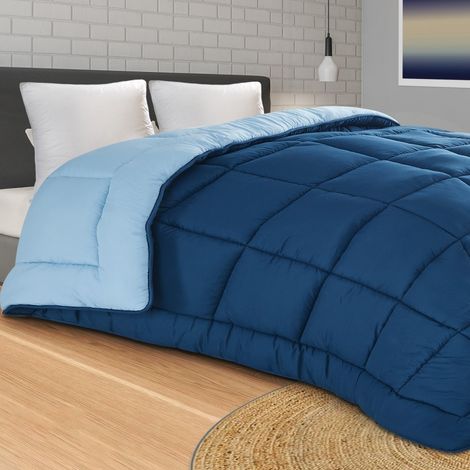 Couette rêve 200x200 cm  Bleu  3 couleurs possibles  Réversible été hiver  Thermorégulatrice (1/5)