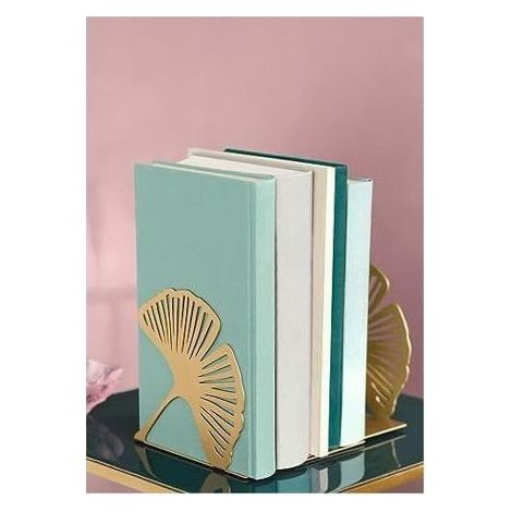 (124×124×124mm)Lot de 2 Serre-Livres décoratifs en métal doré avec Aspect découpé (1/3)
