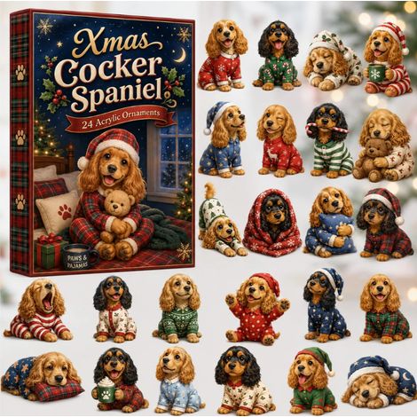 New Christmas Advent Calendar 2026 - Cocker Spaniel Garden Theme - B - 3D