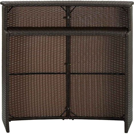Maison Exclusive - Tavolo da Bar per Esterni Marrone 120x55x110 cm in Polyrattan