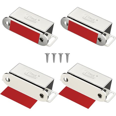 Magnetischer Schranktürhalter, 4er-Set, starke Edelstahlmagnete, Magnetverschluss, magnetischer Verschluss für Möbel, Schubladen, Duschtüren und Schränke