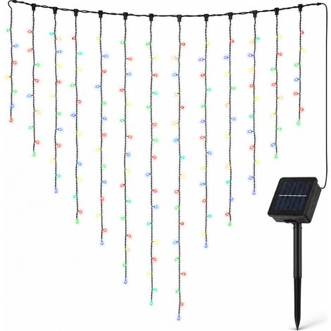 Guirlande LED Solaire Glaçons Multicolore, Étanche pour Extérieur et Jardin, 162 LED (1/5)