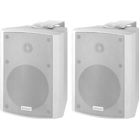 [GEBRAUCHT] B-Ware Monacor Lautsprecher Boxen Set Aufbau Weiß Bluetooth Cinch Eingang 10 W 1 Paar
