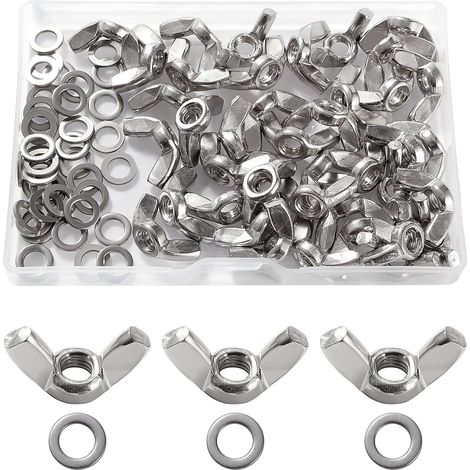 40 Pièces M5 Écrou Papillon, Écrous À Oreilles en Acier Inoxydable, d'Écrous Papillon Métriques à Main, avec 40 Pièces Rondelles Plates, pour Outils de Bricolage (1/5)