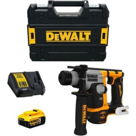Dewalt – Perforateur burineur SDS-Plus 18V XR – Moteur Brushless – Force de frappe 2,5J – Pour béton et maçonnerie – Avec batterie 5,0Ah (1/6)