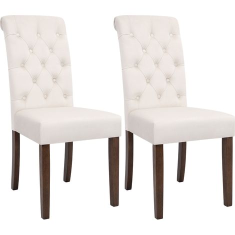 2er Set Esszimmerstühle Lisburn creme Samt (1/5)