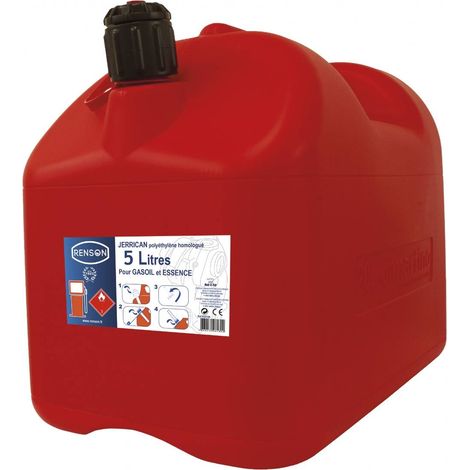 Jerrycan Plastique 5L Avec Bec Anti-Goutte Renson
