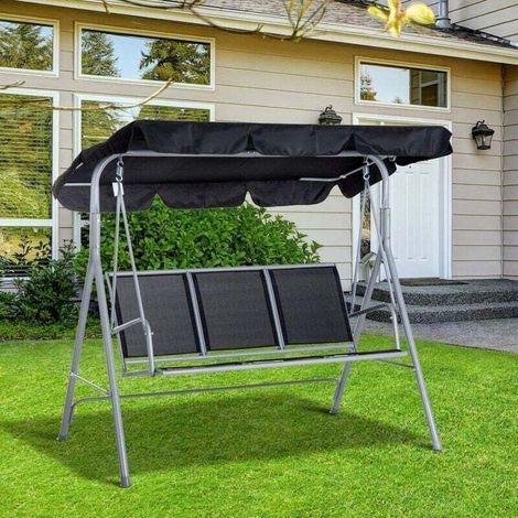 Auvent de remplacement pour siège de balançoire de jardin 3 places, auvent de remplacement universel pour siège de balançoire de jardin extérieur, housse de balançoire de rechange imperméable et résis (1/3)
