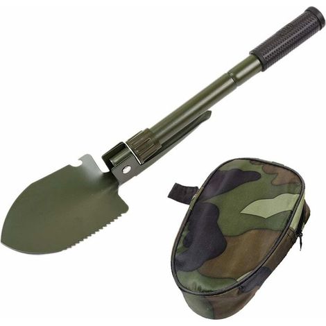 DEESSE SHOP - Pelle de sauvetage multifonctionnelle pliable flexible pelle pelle pelle pliante pelle d'urgence,40cm (bras vert (version boussole)) (1/5)