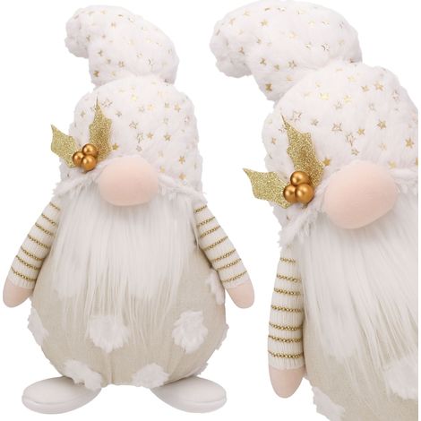 Gnomo di Natale nano 45 cm Babbo Natale grande bianco luminoso JUMIhome (1/5)