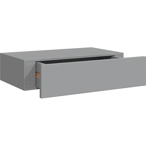 Wandregal mit Schublade grau 40x23,5x10 cm MDF