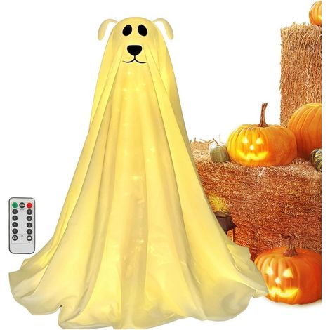Décoration d'halloween Fantôme Lumineux Accessoire Photo Chien Fantôme 3D Décorations De Jardin Halloween Pour Fête De Vacances Maison Hantée Bureaux École Ferme Arrière-cour Cours (1/5)