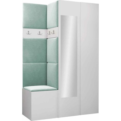 Conjunto para recibidor Pinis XXVI, Manila 11, 186x116x46cm, Espejo, Aglomerado laminado, Tapiz, Colocada, Montada en la pared