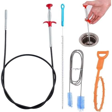 Set de 4 Outils Débouchage Tuyauterie – Deboucheur Evier et Canalisation, Furet Canalisation -