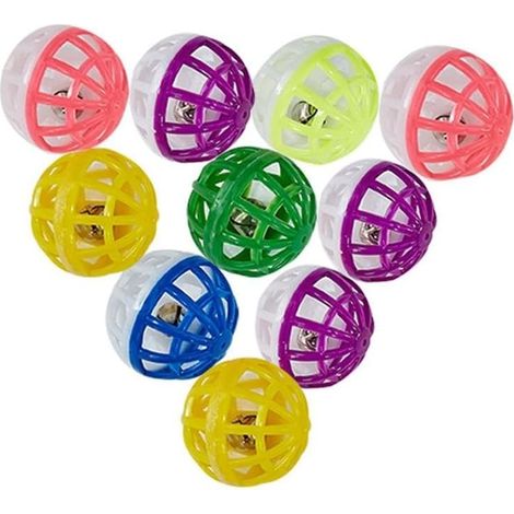 Lot de 30 balles creuses en plastique pour chat - 3,8 cm - Outils d'entraînement amusants avec clochettes (1/5)
