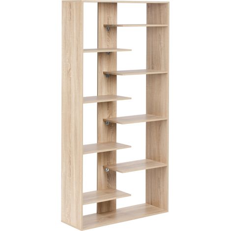 Estantería de 8 niveles con estantes de aglomerado sin fondo diseño minimalista marrón claro Fontas (1/5)