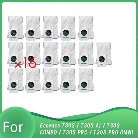 16 sacchetti per la polvere per robot aspirapolvere T30S / AI T30S COMBO / T30S PRO / T30S PRO OMNI (1/5)