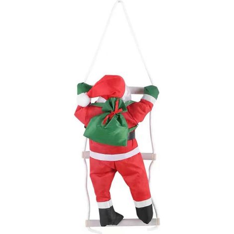 Weihnachtsanhänger Leiterseil Klettern Weihnachtsmann Weihnachtsbaum Hängende Puppe Baumdeko Klein (1/5)