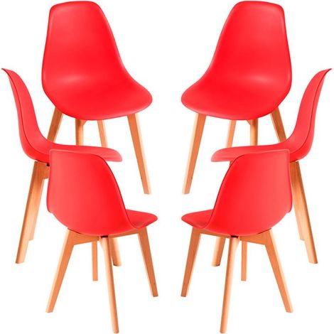 Packs Sillas Comedor - Pack 6 Sillas Kelen - Rojo (1/5)