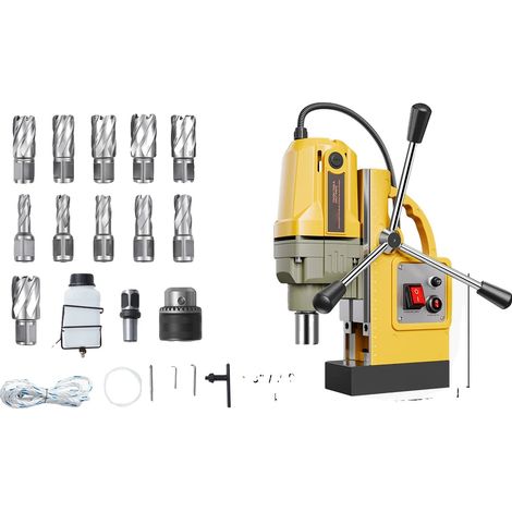 Trapano magnetico, motore potente, velocità regolabile, 1400 W, 11 pezzi (1/2)
