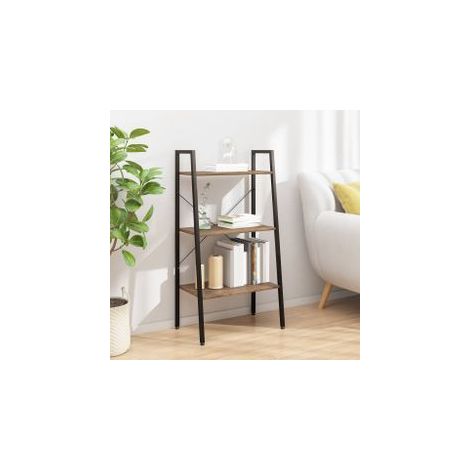 Étagère sur pied 3 niveaux Marron foncé et noir 56x35x108 (1/5)