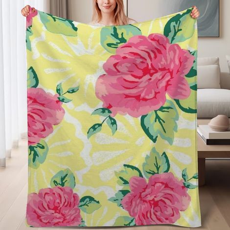Couverture de lit en polaire, jeté doux et chaud pour le printemps, légère et luxueuse en microfibre de polyester, décoration intérieure cosy, ajout parfait à la décoration intérieure, cadeau pour hom (1/4)