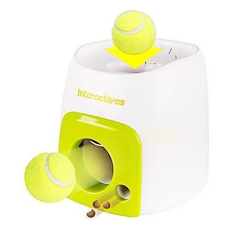 Lanceur automatique de balles pour chiens, jouet interactif pour animaux de compagnie, machine à distribuer des collations, lanceur de balles de tennis adapté aux chiens de petite et moyenne taille (1/4)