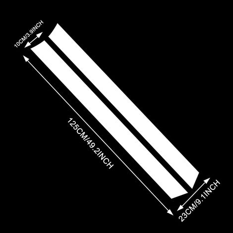 Adhesivo de franja lateral de 120 cm x 23 cm para carrocería de coche de carreras, faldón, cubierta de techo, tira de parachoques, adhesivo de vinilo (blanco) (1/5)