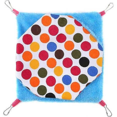 Hamac suspendu pour hamster, lit douillet double couche, accessoires pour oiseaux et rongeurs, couverture pour animaux de compagnie, décoration de cage, petits animaux (à pois) (1/4)