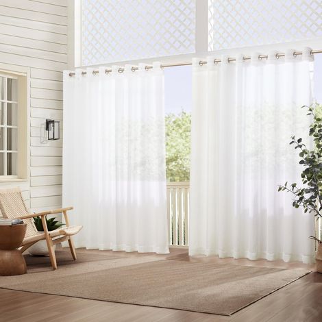 Rideau de fenêtre Extra Large à œillets pour intérieur/extérieur, 289,6 x 213,4 cm (1, Blanc) (1/5)