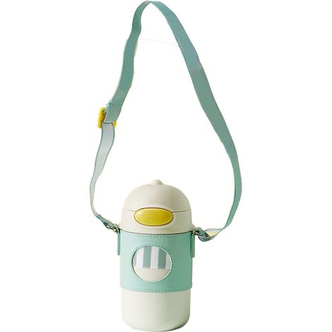 Isolierbecher (320 ml) mit Silikonstrohhalm für Kinder, Innenauskleidung aus Edelstahl 316, Weiß (1/5)