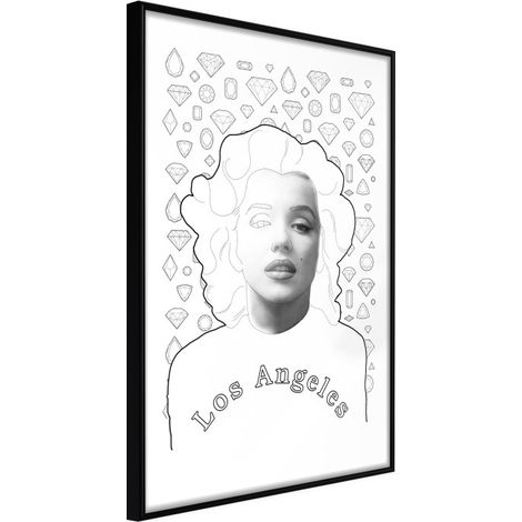 Affiche Murale Encadrée "Marilyn in Los Angeles" 21 x 30 cm Noir