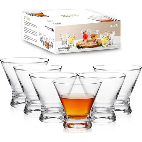 Verres à martini sans pied 236 ml – Style moderne et raffiné
