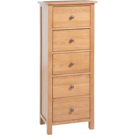 vidaXL Commode haute 45x32x110 cm Bois de chêne massif (1/5)