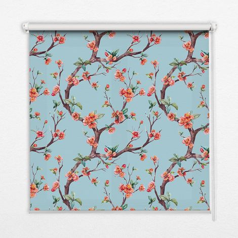 Store Enrouleur Intérieur pour Fenêtre - Store Tamisant - Store Enrouleur qui Laisse Passer la Lumière - Store Brise-Vue - Store - Store pour Intérieur - (70 cm x 140 cm) - Bourgeons de fleurs d'arbr (1/5)