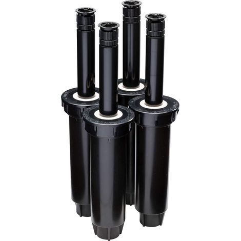 Lot de 4 arroseurs escamotables Professionnels, Motif réglable de 0 ° à 180 °, Distance de pulvérisation de 5.5 à 8 m, Hauteur de 10,2 cm (1/5)